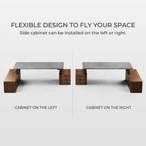 Eureka Ergonomic Zen Pro Executive Desk With Flexible Design: Side Cabinet Can Be On Left Or Right, Black Sintered Stone Top.