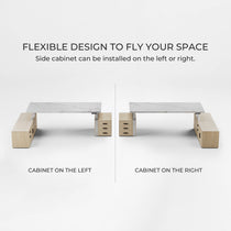 Eureka Ergonomic Zen Pro Executive Desk With Flexible Design: Side Cabinet Can Be On Left Or Right, White Marble Top.