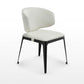 Modern Avant-garde Dining Chairs Set of 2, Off-White