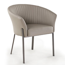 Dark Gray Jade Upholstered Dining Chair With Retro-Modern Design and Metal Legs.