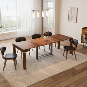 Eureka 20''-98'' Walnut Extendable Dining Table for 10 in Dining Room