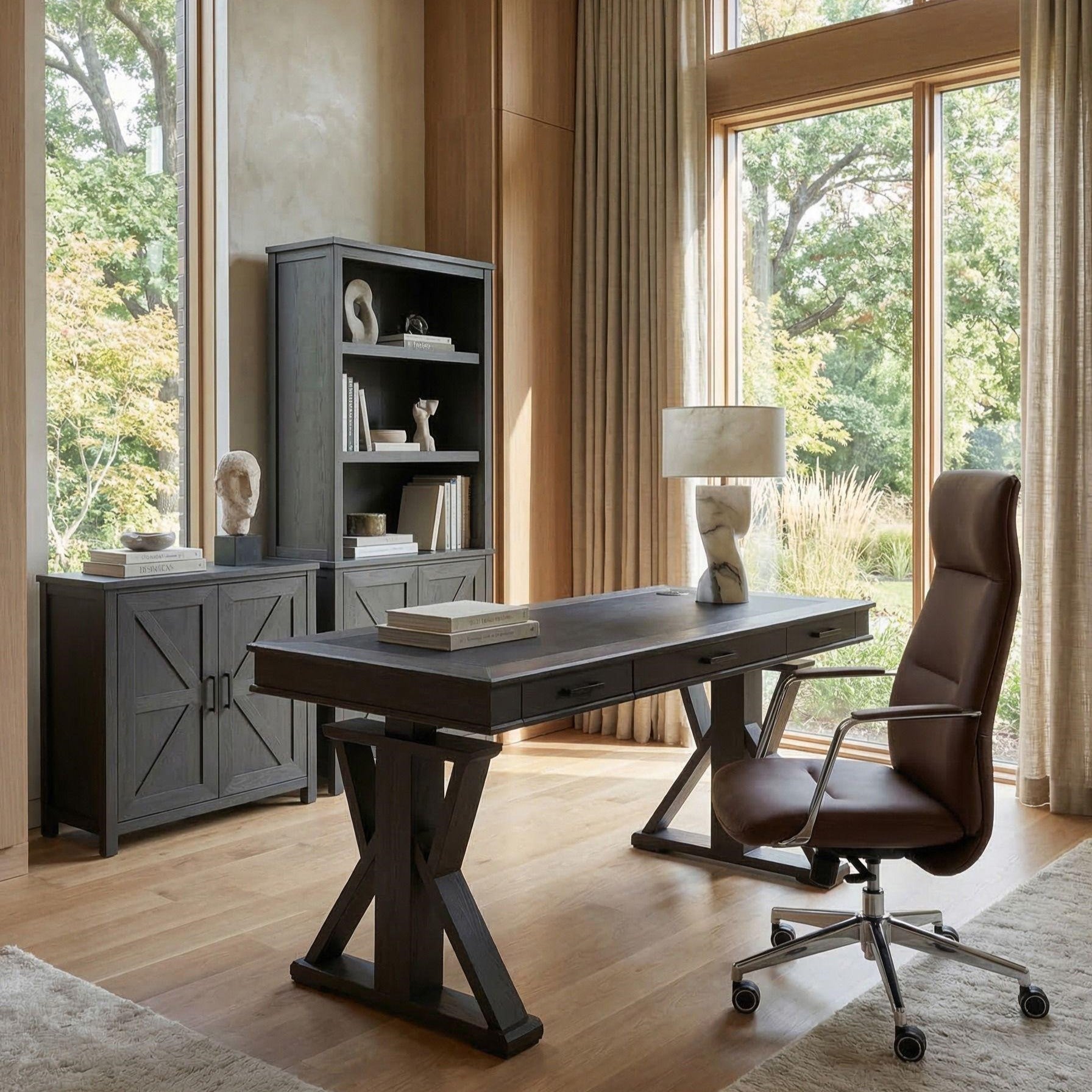 Eureka Ergonomic 60 inches Executive Standing Desk with Leather Finish