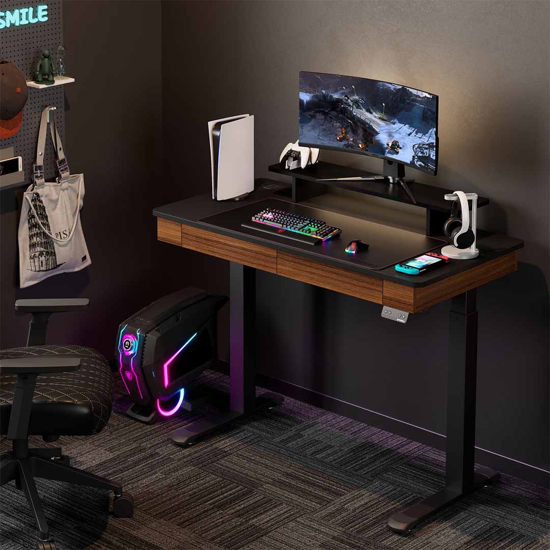 Height Adjustable Sit-stand Desk With Storage 