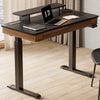 47'' /55'' Two-Drawer Electric Standing Desk, Wood Finish - Walnut