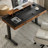 Faux Saddle Leather Adjustable Standing Desk (55"x23") - Golden Walnut
