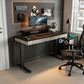  Double-Drawer Electric Standing Desk, Rustic Grey-colored, 55"