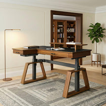 Ark Pro L-Shaped Standing Desk (Sintered Stone, 63"x23")
