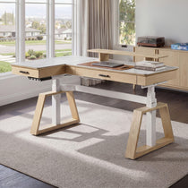 Ark Pro L-Shaped Standing Desk (Sintered Stone, 63"x23")