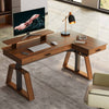 Ark, 63x23 L Shaped Executive Standing Desk with Two-Drawer - Walnut