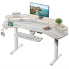 Aero Pro, 72x23 Wing Shaped Standing Desk with Accessories Set - Maple