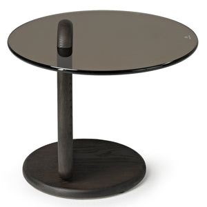 Eureka Ergonomic Round Side Table with Tempered Glass and Carbon Steel product showcase