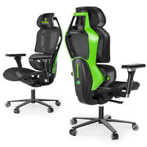 Eureka Ergonomic Typhon Hybrid Gaming Chair, Ergonomic Design, Green Accent. Perfect for Home Office and Gaming.