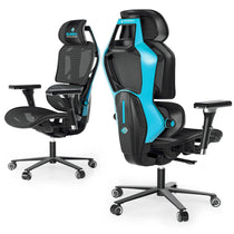 Eureka Ergonomic Typhon Hybrid Gaming Chair, Ergonomic Black and Blue Mesh Chair for Gaming and Office.