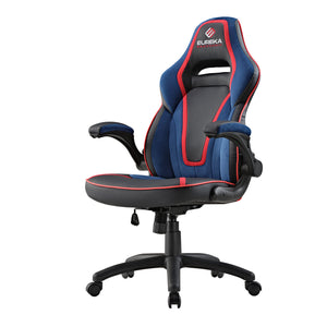 Eureka Ergonomic, Blue High-back Racing Seat Lumbar Support Leather Gaming Chair