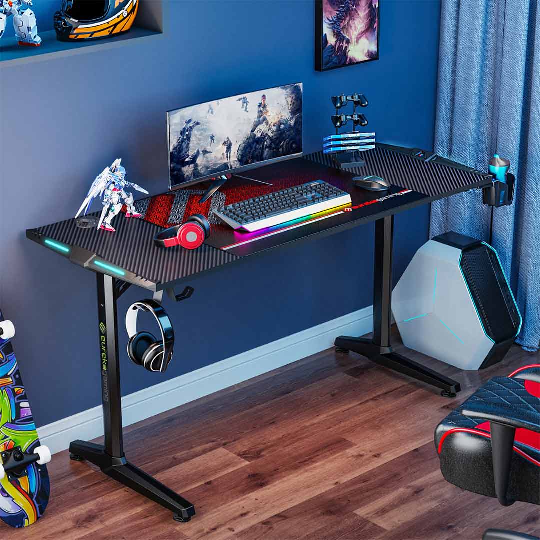 Curved deals pc desk