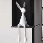HD-06 White Rabbit Ornament, Minimalist Design for Modern Home Decor, Perfect Gift.