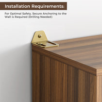 Eureka Ergonomic Walnut Bookshelf Wall Anchoring - Secure and Safe Installation.