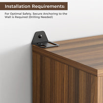 Eureka Ergonomic Bookshelf Installation, Secure Wall Anchoring With Drilling Required for Optimal Safety.