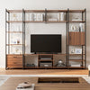 Sonoma Modern TV Stand with Storage Cabinet & Book Shelves - Walnut & Gray