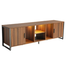 Sonoma 70 Tv Stand Media Console in Wood Grain. Modern Design, With Adjustable Shelves and Cabinet Doors.