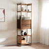 Sonoma 85.2'' Storage Shelf, 5 Tiers, 2 Drawers - Walnut & Brass