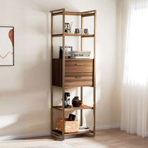 Eureka Ergonomic Sonoma 85.2'' Storage Shelf, Modern Design, With Shelves, Drawers and Metal Frame.
