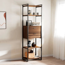 Eureka Ergonomic Sonoma 85.2'' Storage Shelf With Open Shelves and Drawers.