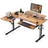 60x23 L Shaped Standing Desk with Accessories Set - Rustic Brown