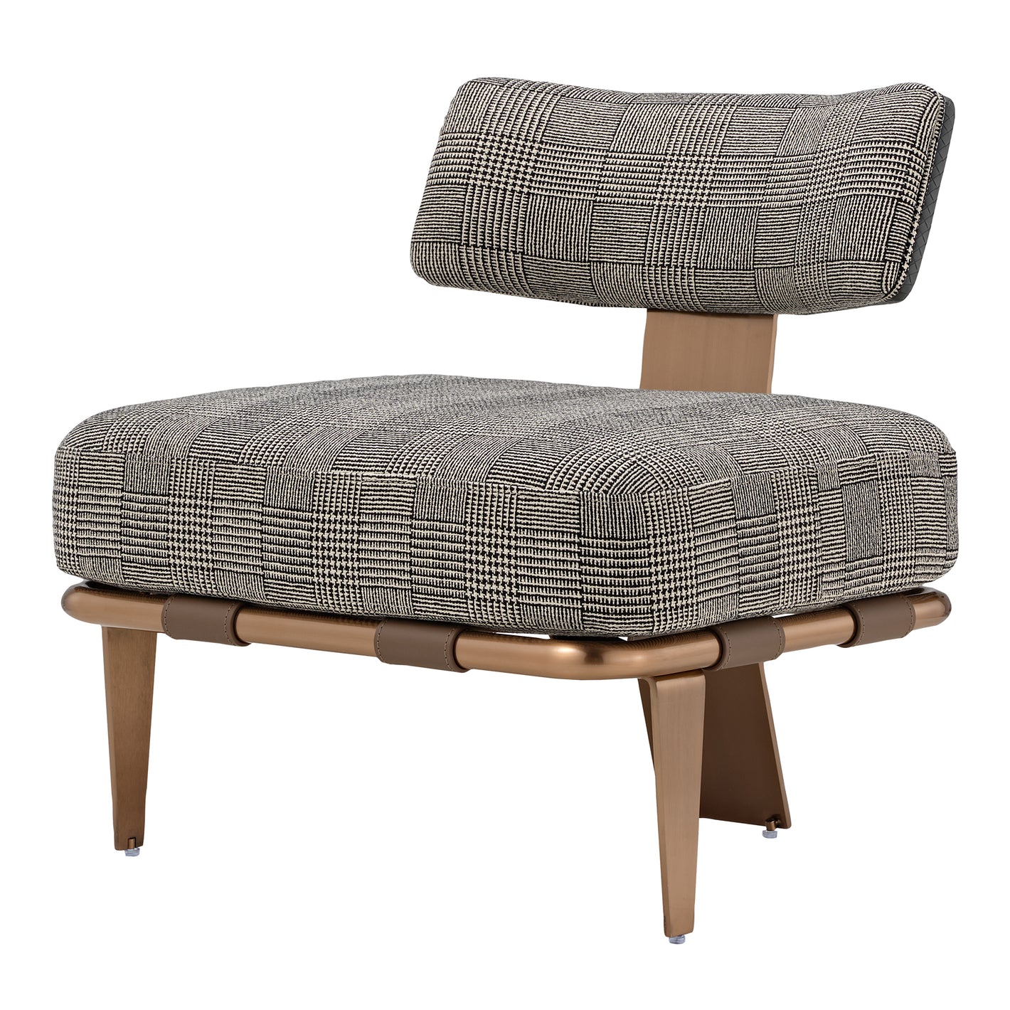 Hounds tooth Accent Gray Lounge Chair