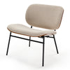 Edie, Walnut Upholstered Lounge Chair - Beige