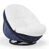 Gloria, Soft Upholstered Swivel Lounge Chair, White - White