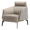 Napa Leather Comfort Ivory Lounge Chair - Beige