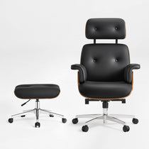 Eureka Ergonomic Mathias Pro Black Chair and Ottoman Set Front View