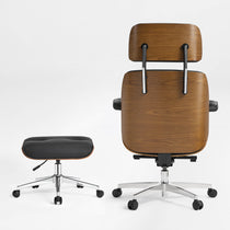 Eureka Ergonomic Mathias Pro Black Chair and Ottoman Set Rear View