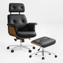 Eureka Ergonomic Mathias Pro Black Chair and Ottoman Set