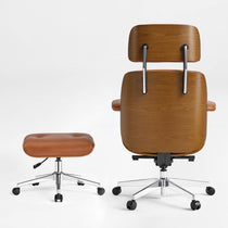 Eureka Ergonomic Mathias Pro Brown Chair and Ottoman Set Rear View
