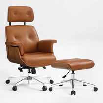 Eureka Ergonomic Mathias Pro Brown Chair and Ottoman Set