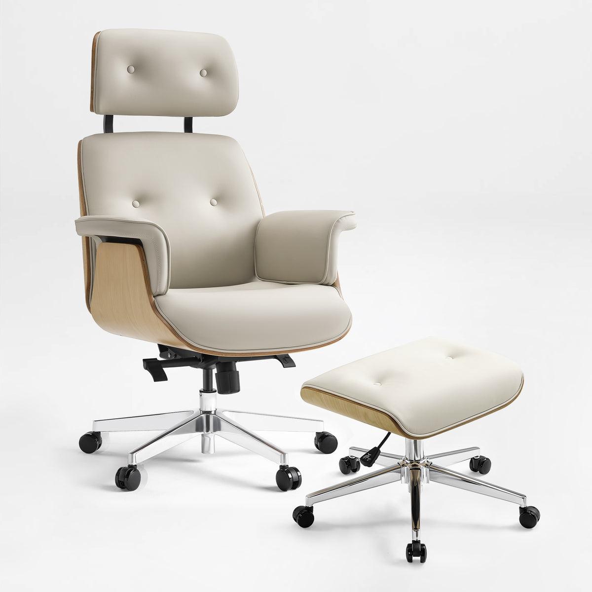 Eureka Ergonomic Mathias Pro Beige Chair and Ottoman Set