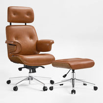 Eureka Ergonomic Mathias XL Brown Chair and Ottoman Set