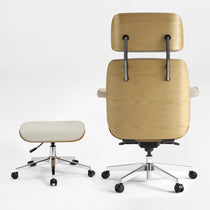 Eureka Ergonomic Mathias XL Beige Chair and Ottoman Set Rear View