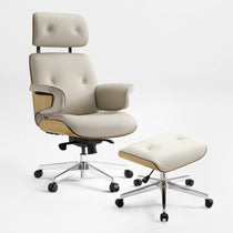 Eureka Ergonomic Mathias XL Beige Chair and Ottoman Set