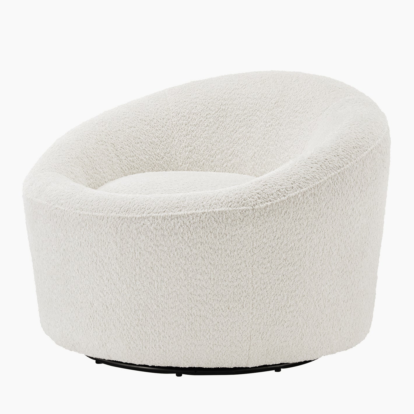 Elison, Upholstered Swivel Chair, White