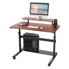 41x23 Manual Height Adjustable Desk - Walnut