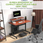 41'' Mobile Manual Height Adjustable Desk，Teak-colored