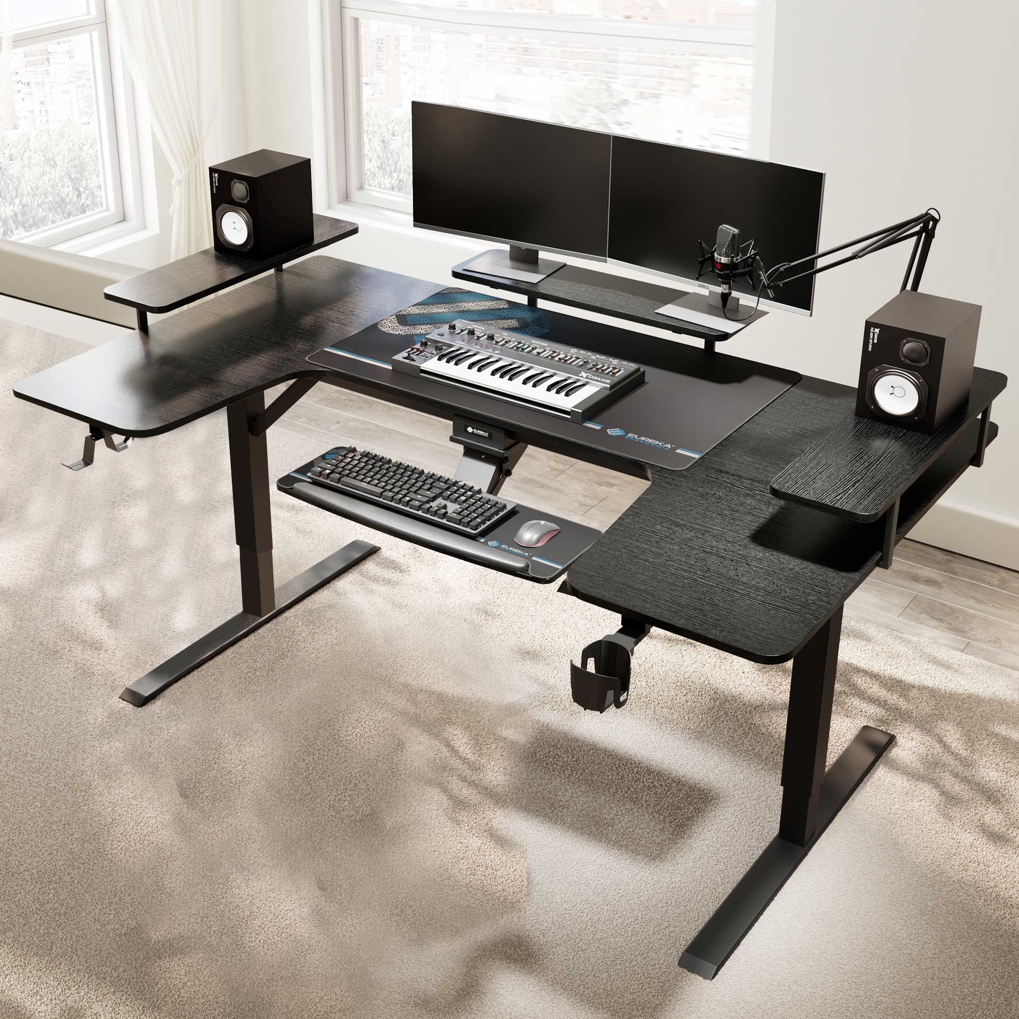 Eureka 74'' U shape Extra Large Standing Desk with Accessories Set