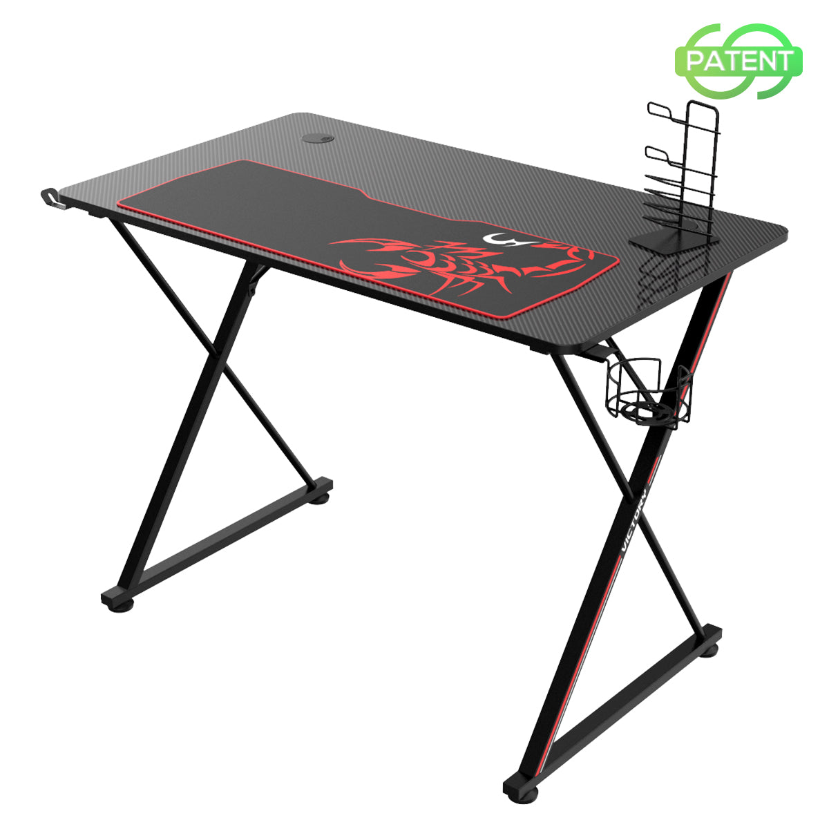 Eureka Gaming Desk with X-shaped Legs, 39''