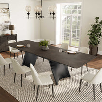 Charlotte Extendable Dining Table With Sintered Stone Desktop, Seating Up to 8 Guests.