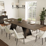 Eureka Ergonomic 129" Extendable Dining Table With Sintered Stone Desktop, Black