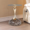 15" Round Metal Top Side Table - Brown