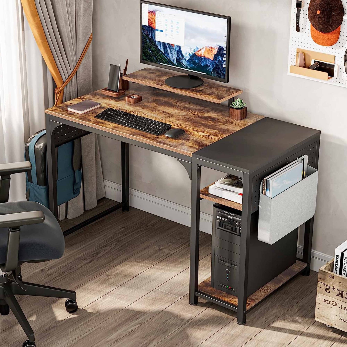 Eureka Ergonomic 47'' Modern Home Office Desk, Rustic Brown